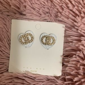 White luxury inspired earrings
